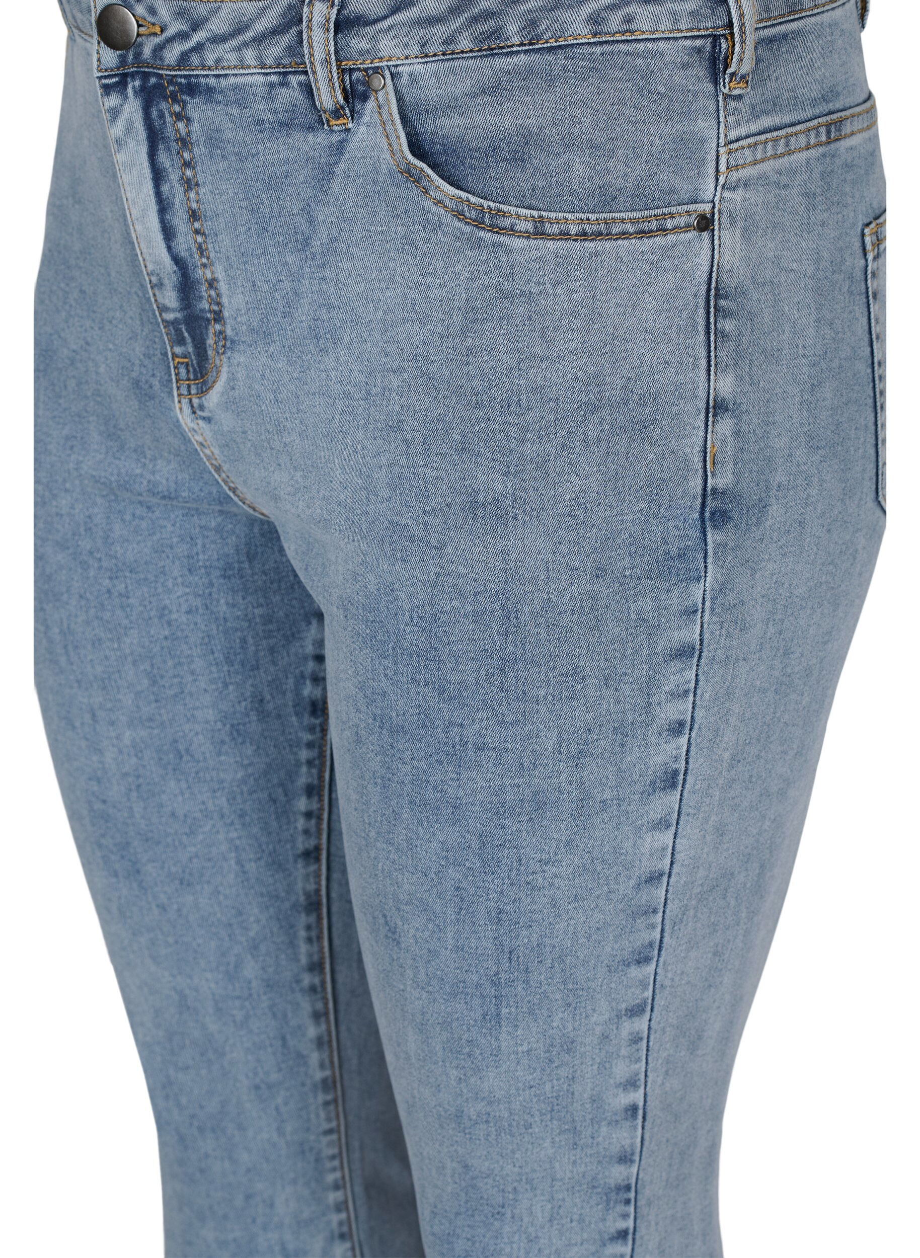 Zizzi Cropped Amy Jeans mit Schleifen, Light blue, Packshot image number 2
