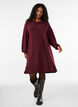 Gestricktes Minikleid mit gewelltem Saum und Schlitzen, Rot, Model image number 1