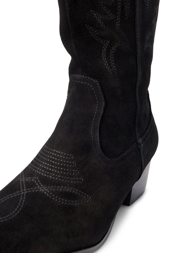Extra-Weite - Cowboystiefel aus Wildleder, Black, Packshot image number 2