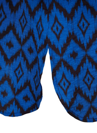 Langer Viskose-Shirt mit Druck und Rüschen, True blue w. Black, Packshot image number 3