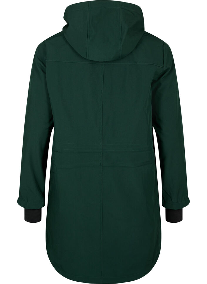 Softshell-Jacke mit abnehmbarer Kapuze, Gr&uuml;n, Packshot image number 1