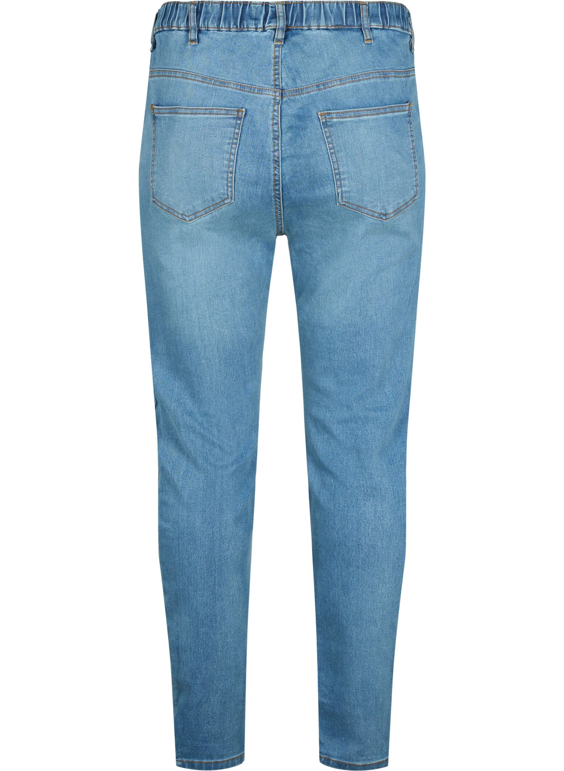 Zizzi Jeggings mit Rissen, Blue denim, Packshot image number 1