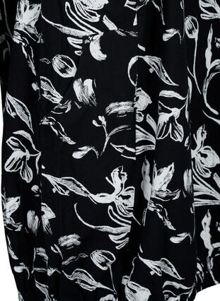 Kurzärmeliges, bedrucktes Baumwollkleid, Black W. AOP White, Packshot image number 3