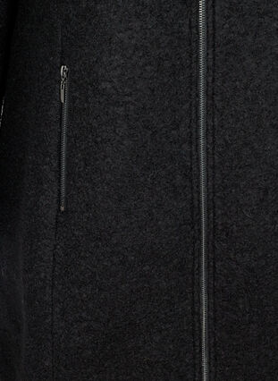 Jacke mit Wolle und Reißverschluss, Black, Packshot image number 3