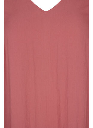 Kurzarm Viskosekleid mit V-Ausschnitt, Withered Rose, Packshot image number 2