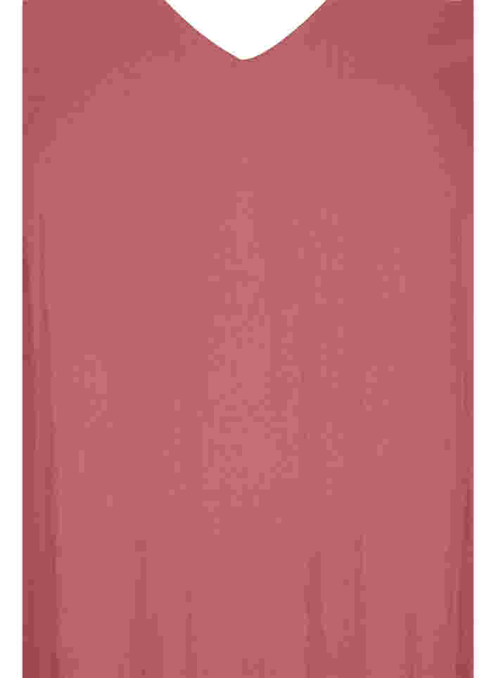 Kurzarm Viskosekleid mit V-Ausschnitt, Withered Rose, Packshot image number 2