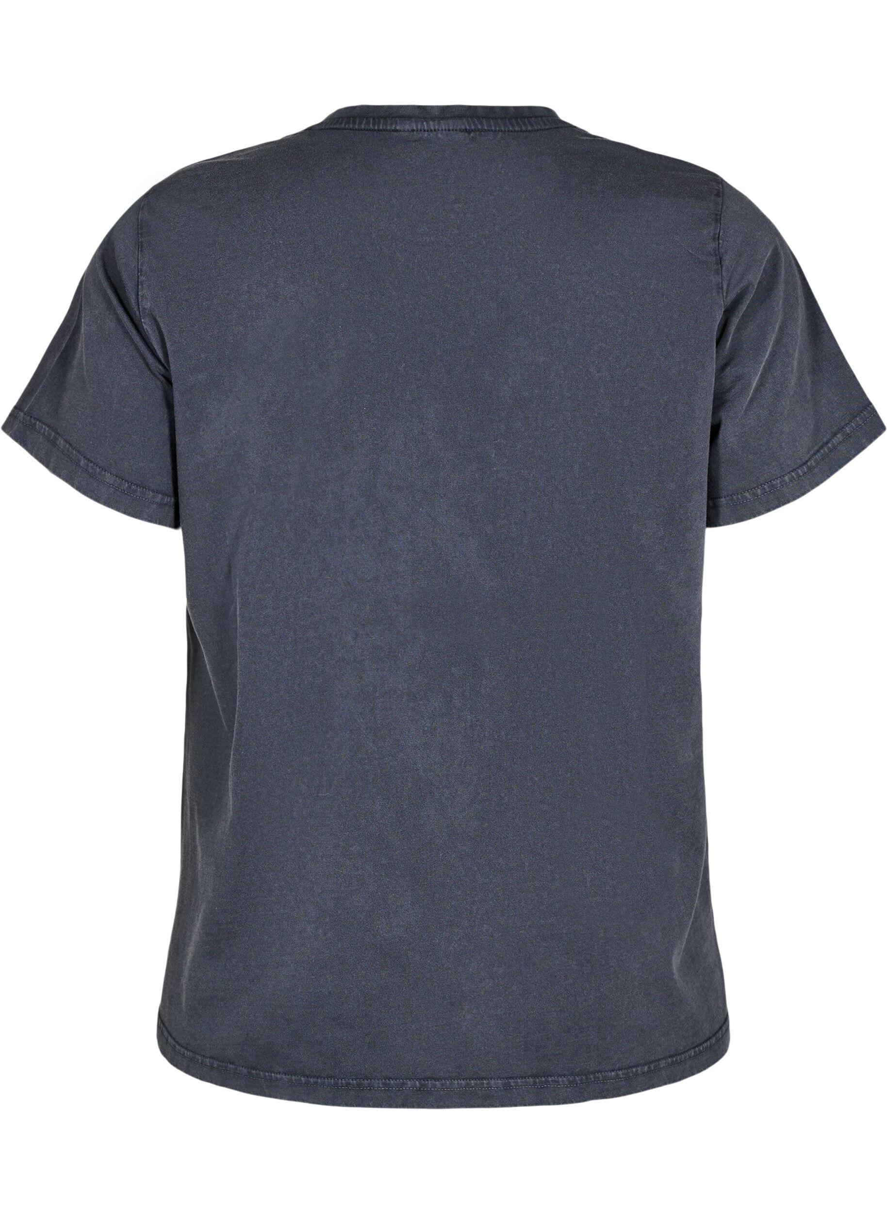 Zizzi Bedrucktes T-Shirt aus Bio-Baumwolle, Grau, Packshot image number 1