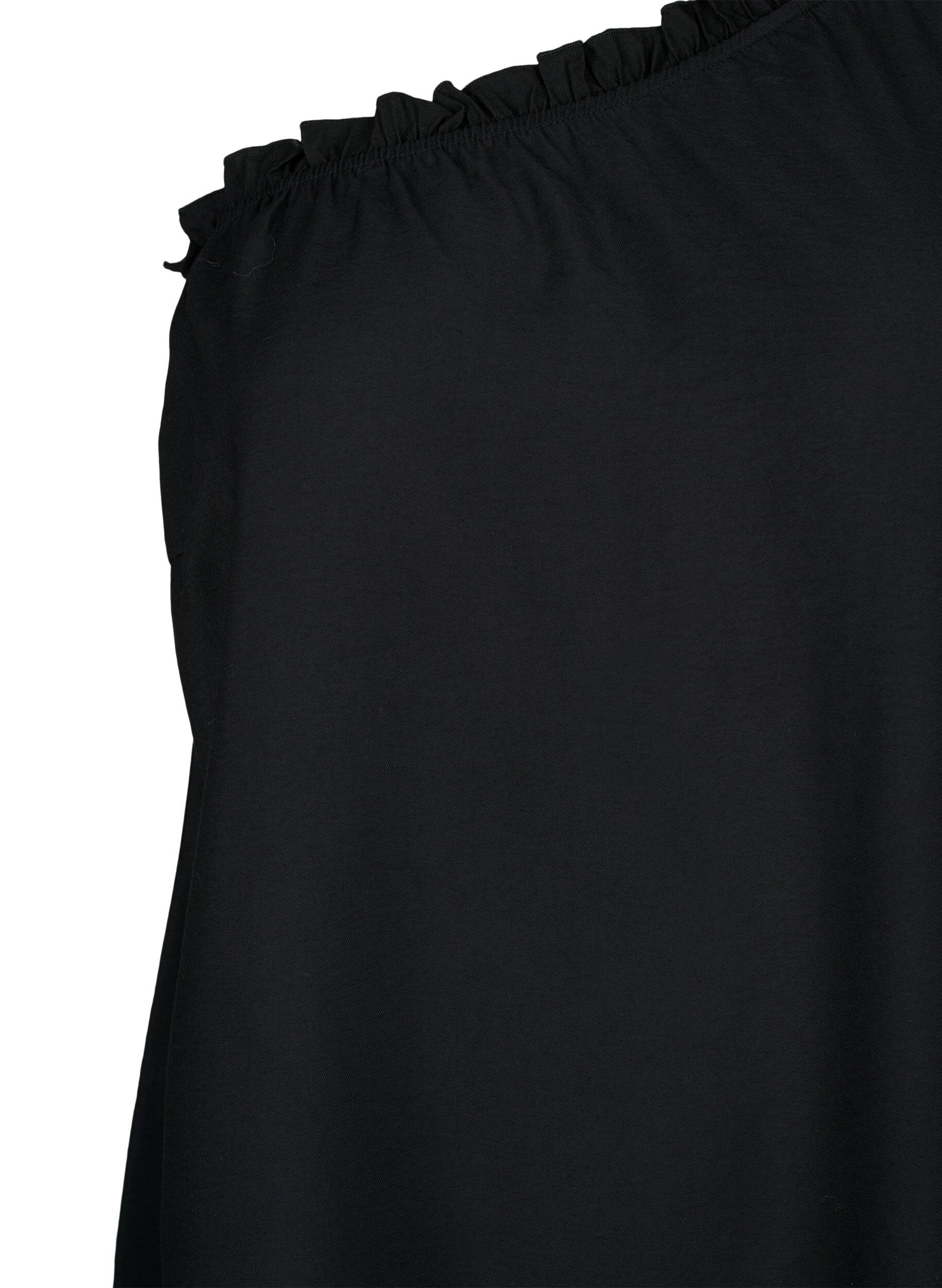 Zizzi One-Shoulder-Kleid aus Viskose, Schwarz, Packshot image number 2