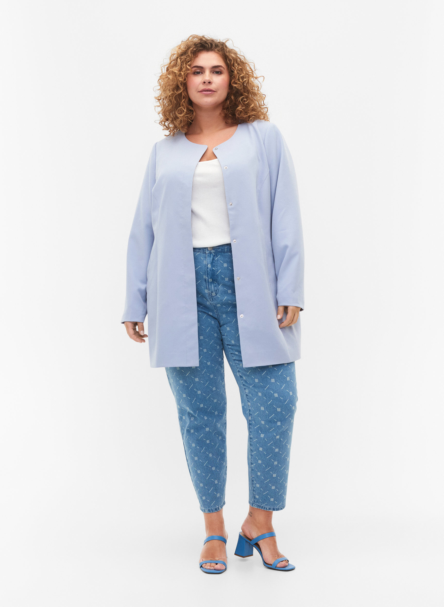 Zizzi Leichte klassische Fr&uuml;hlingsjacke, Eventide, Model image number 2