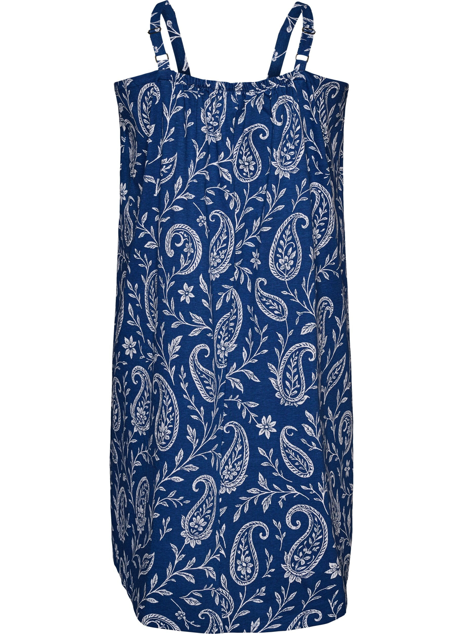 ZizziMidi-Tr&auml;gerkleid aus Bio-Baumwolle, Blau, Packshot image number 1
