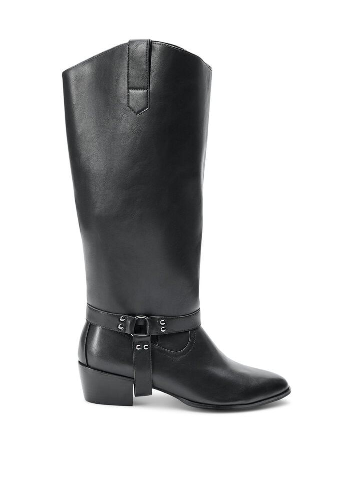 Langschaftstiefel mit abnehmbarem Schaft, Schwarz, Packshot image number 0