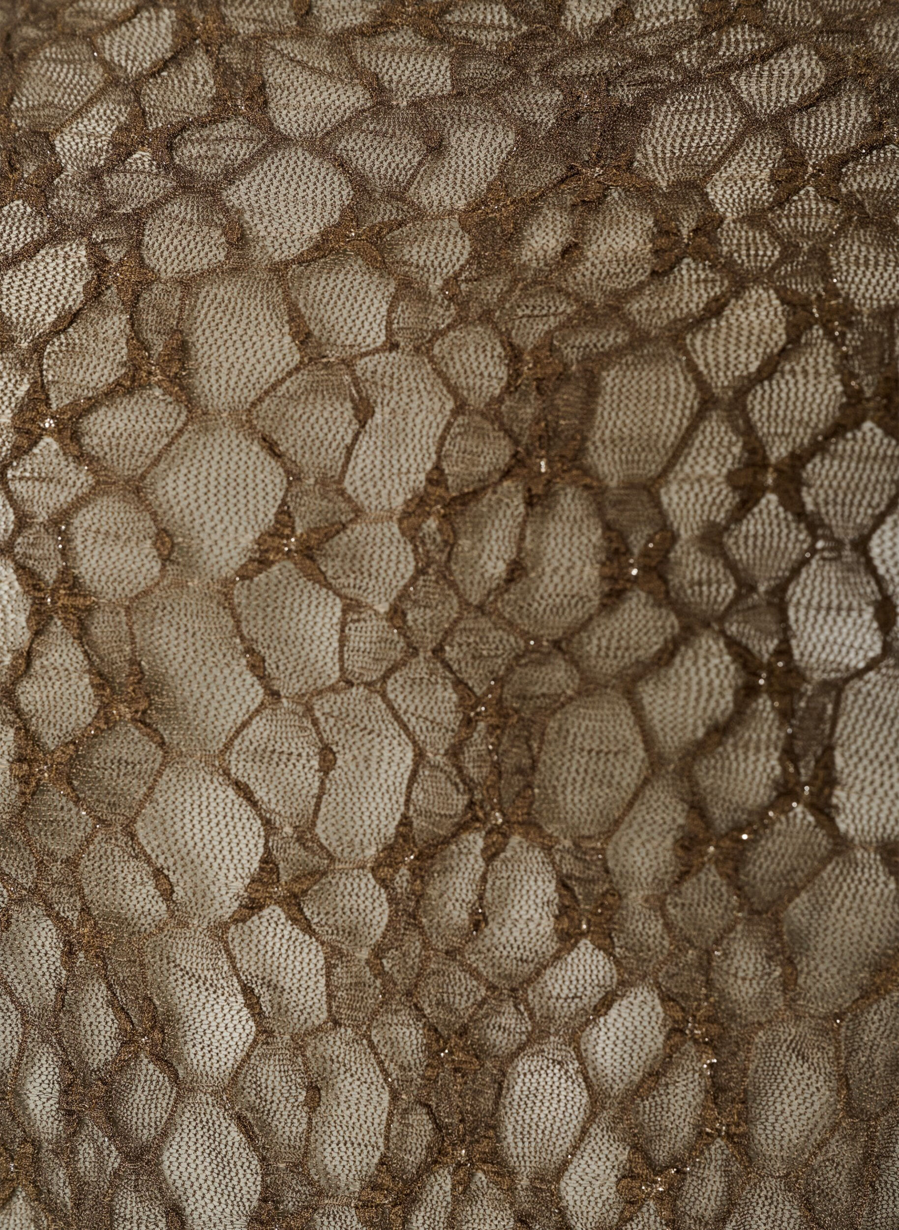 ZizziBluse aus Mesh mit Muster und Glitzerfaden, Braun, Packshot image number 2