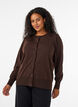 Feinstrick-Strickjacke mit Rundhalsausschnitt, Braun, Model image number 0