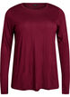 Lang&auml;rmelige Bluse aus Wolle und Viskose, Dunkles Bordeaux, Packshot image number 0