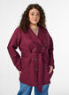 Kurzer Trenchcoat mit Gürtel, Dunkles Bordeaux, Model image number 0