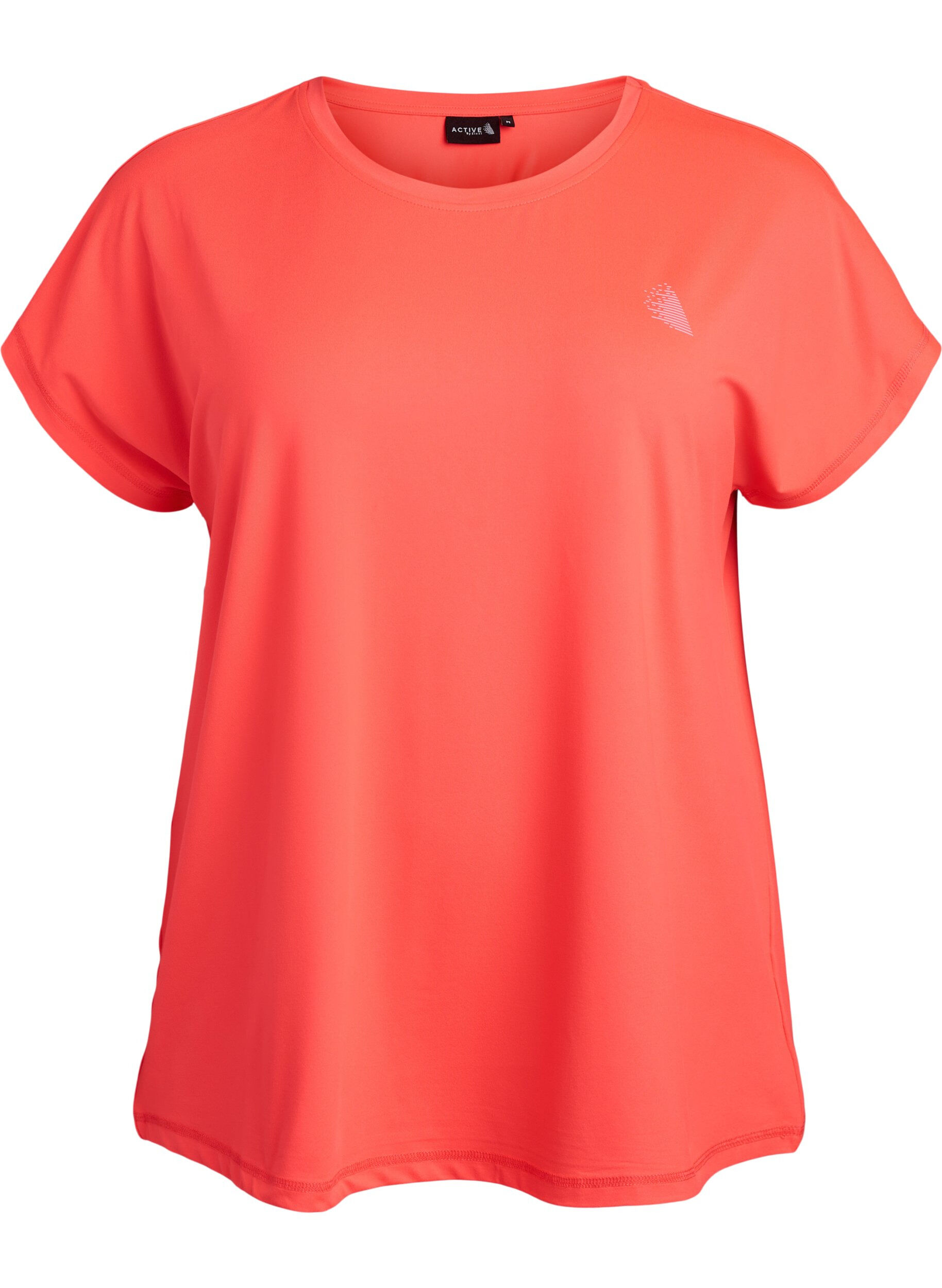 ZizziEinfarbiges Trainings-T-Shirt, Orange, Packshot image number 0