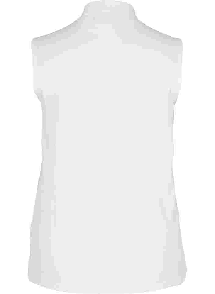 Hochgeschnittenes Baumwolltop mit gerippter Struktur, Bright White, Packshot image number 1