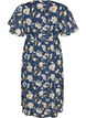 Kn&ouml;chellanges Kleid mit Fl&uuml;gel&auml;rmeln und Bindeg&uuml;rtel, Blau, Packshot image number 1