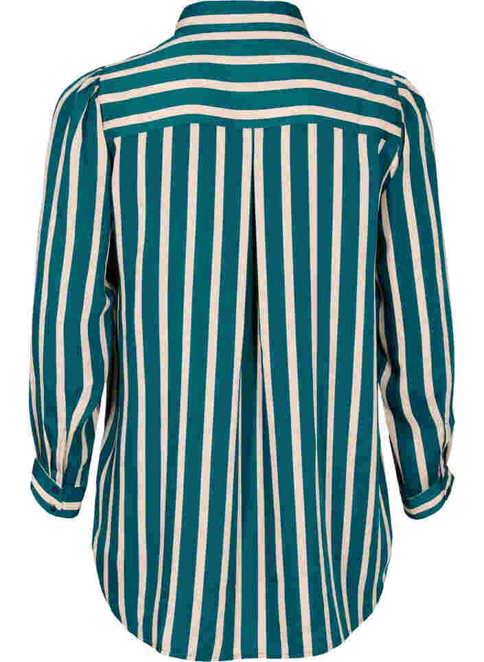 Gestreiftes langärmeliges Hemd, Green Stripe, Packshot image number 1