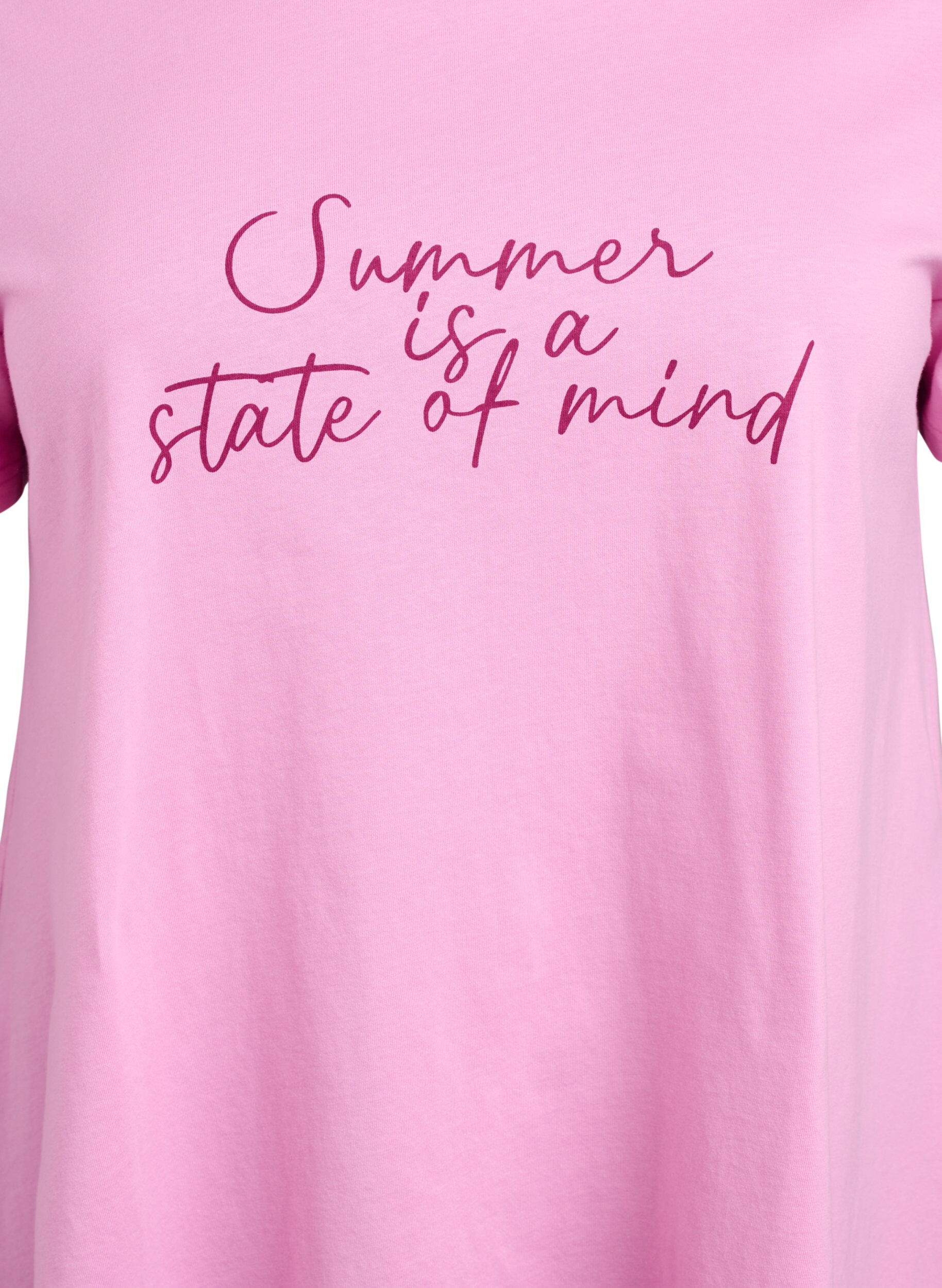 Zizzi T-Shirt mit Rundhalsausschnitt und A-Linie, Pink, Packshot image number 2