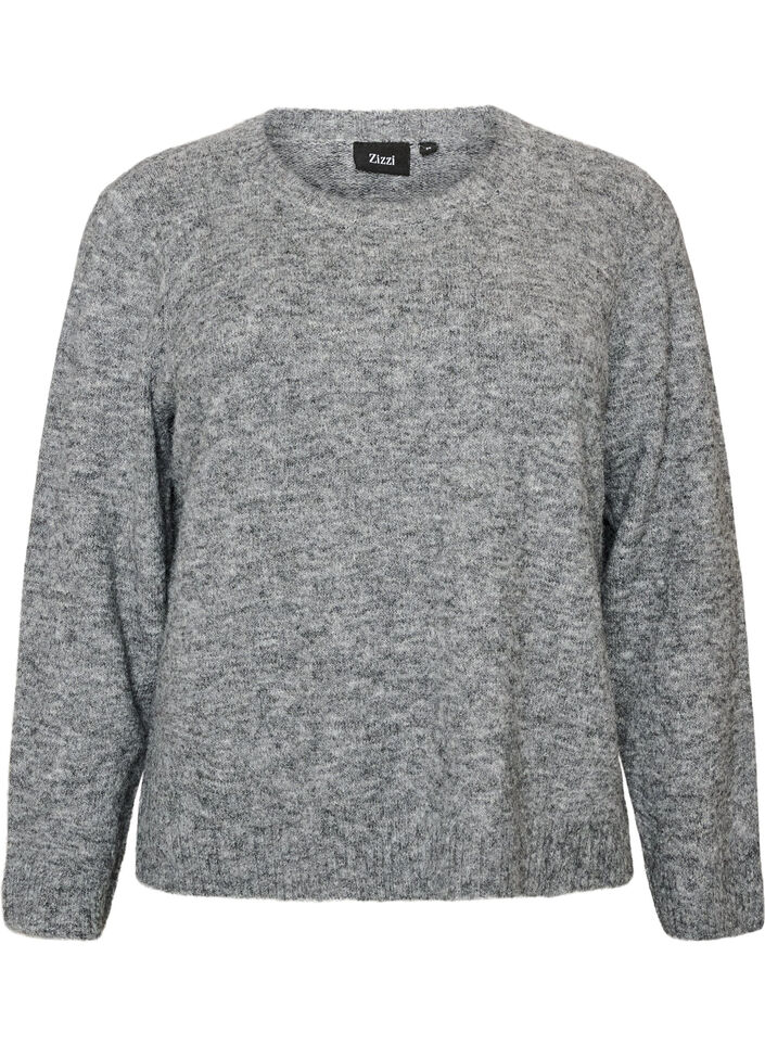 Lockerer Pullover mit Rundhalsausschnitt, Grau, Packshot image number 0