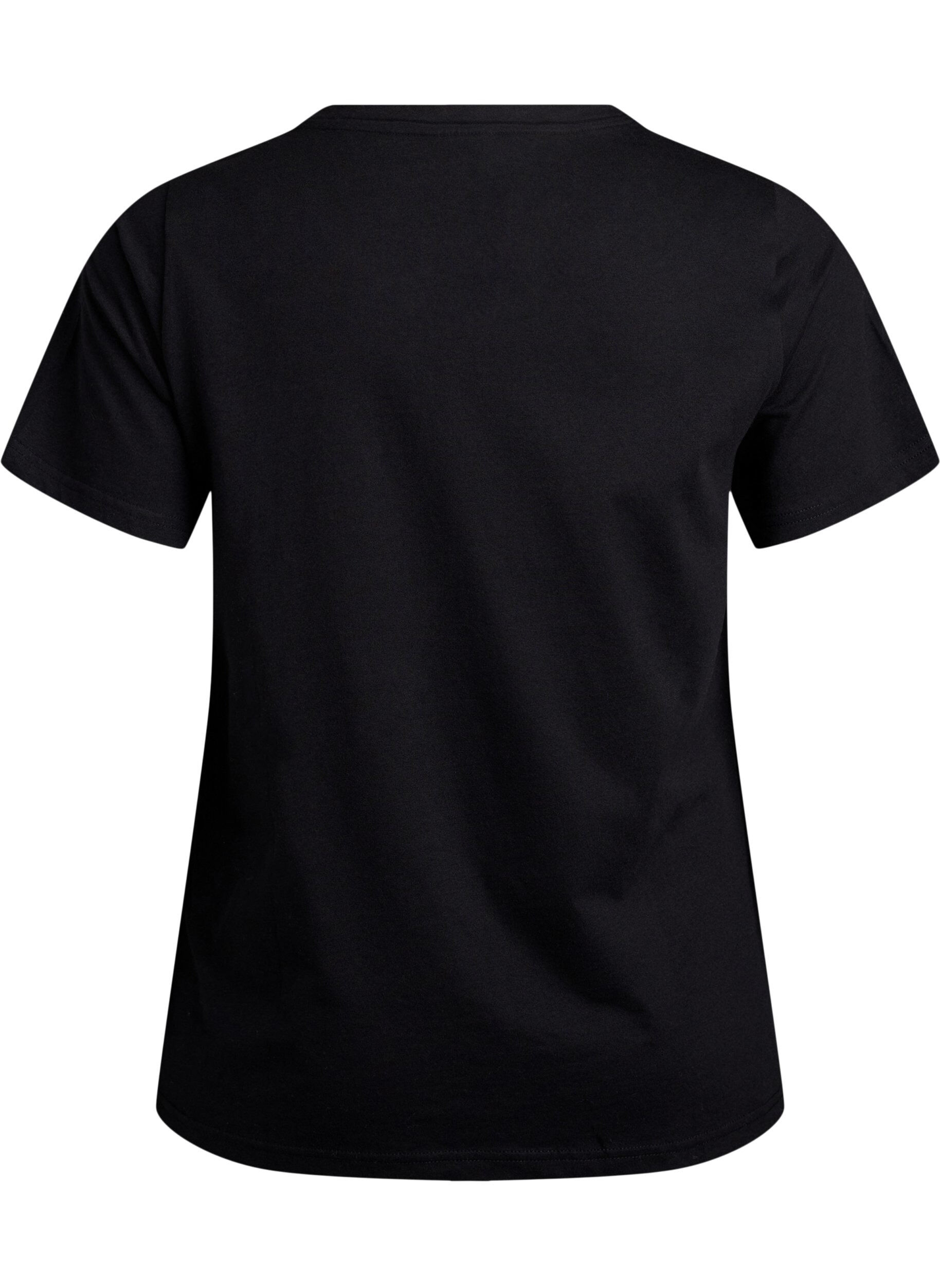 Zizzi T-Shirt mit dekorativen Details, Schwarz, Packshot image number 1