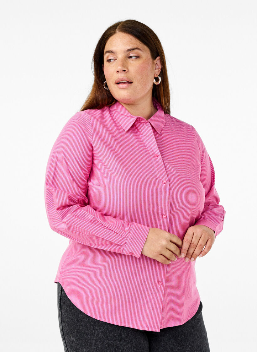 Lang&auml;rmliges Baumwollhemd, Rot, Model image number 0