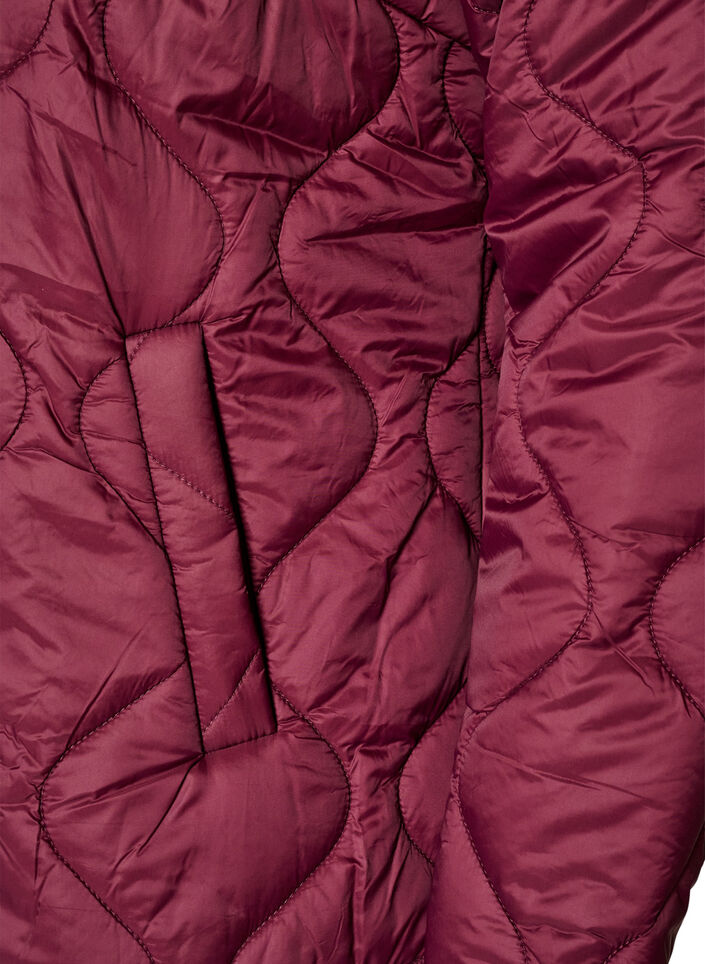 Steppjacke mit Druckkn&ouml;pfen und Rundhalsausschnitt, Dunkles Bordeaux, Packshot image number 3