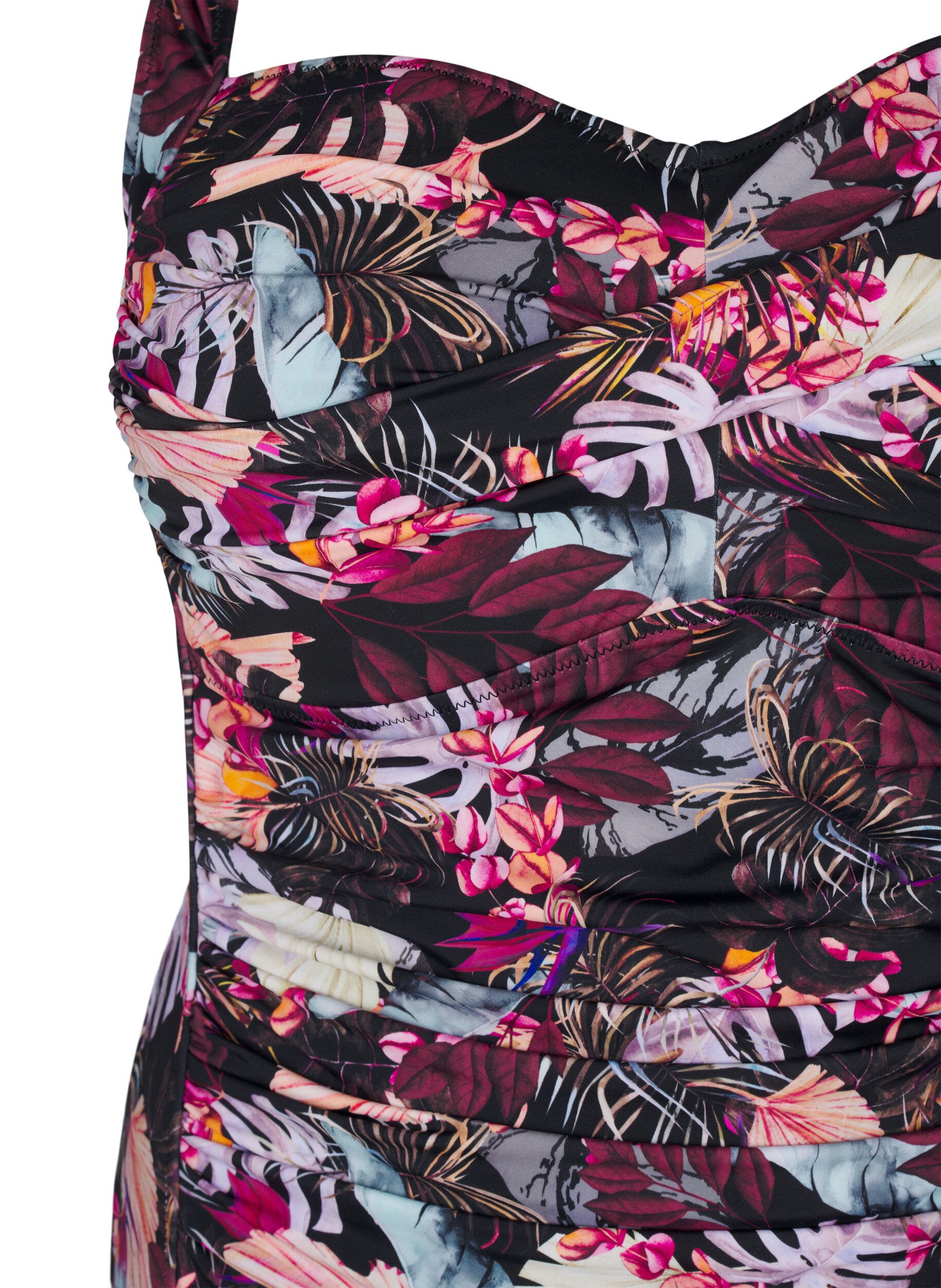 Zizzi Wattierter Badeanzug mit Print, Rot, Packshot image number 2