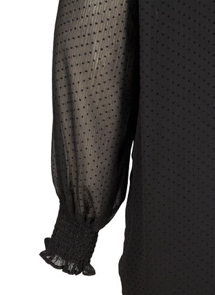  Hochgeschlossene Bluse mit Smock- und Rüschendetails, Black, Packshot image number 3