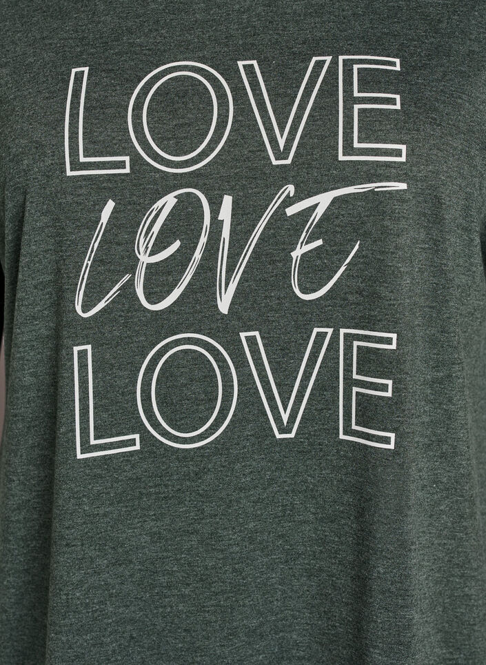 Kurz&auml;rmliges Nachthemd mit Textdruck, Gr&uuml;n, Packshot image number 2