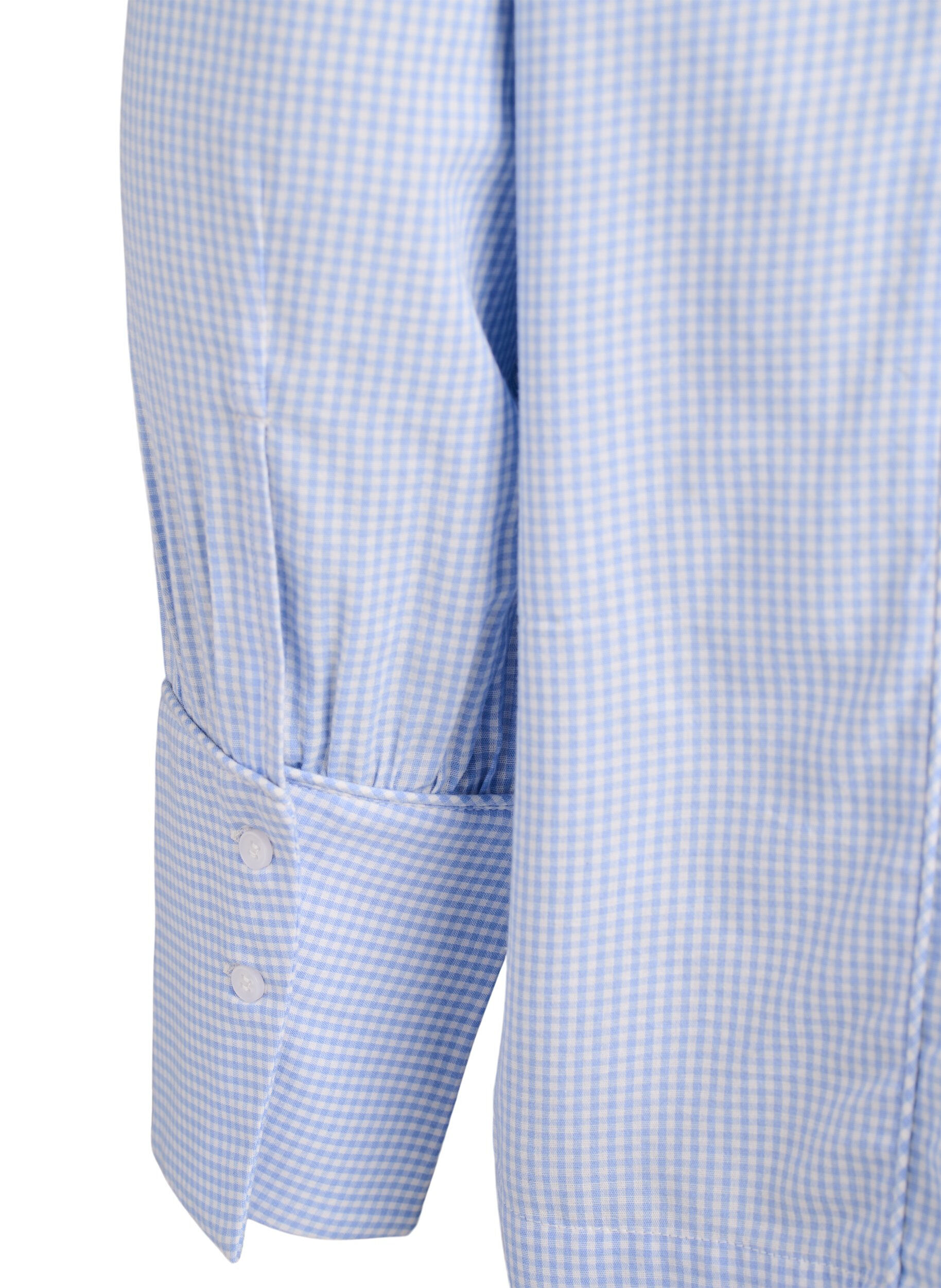 Zizzi Karierte Bluse in A-Linie, Blau, Packshot image number 3