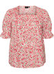 Baumwollbluse mit eckigem Ausschnitt, Rot, Packshot image number 0