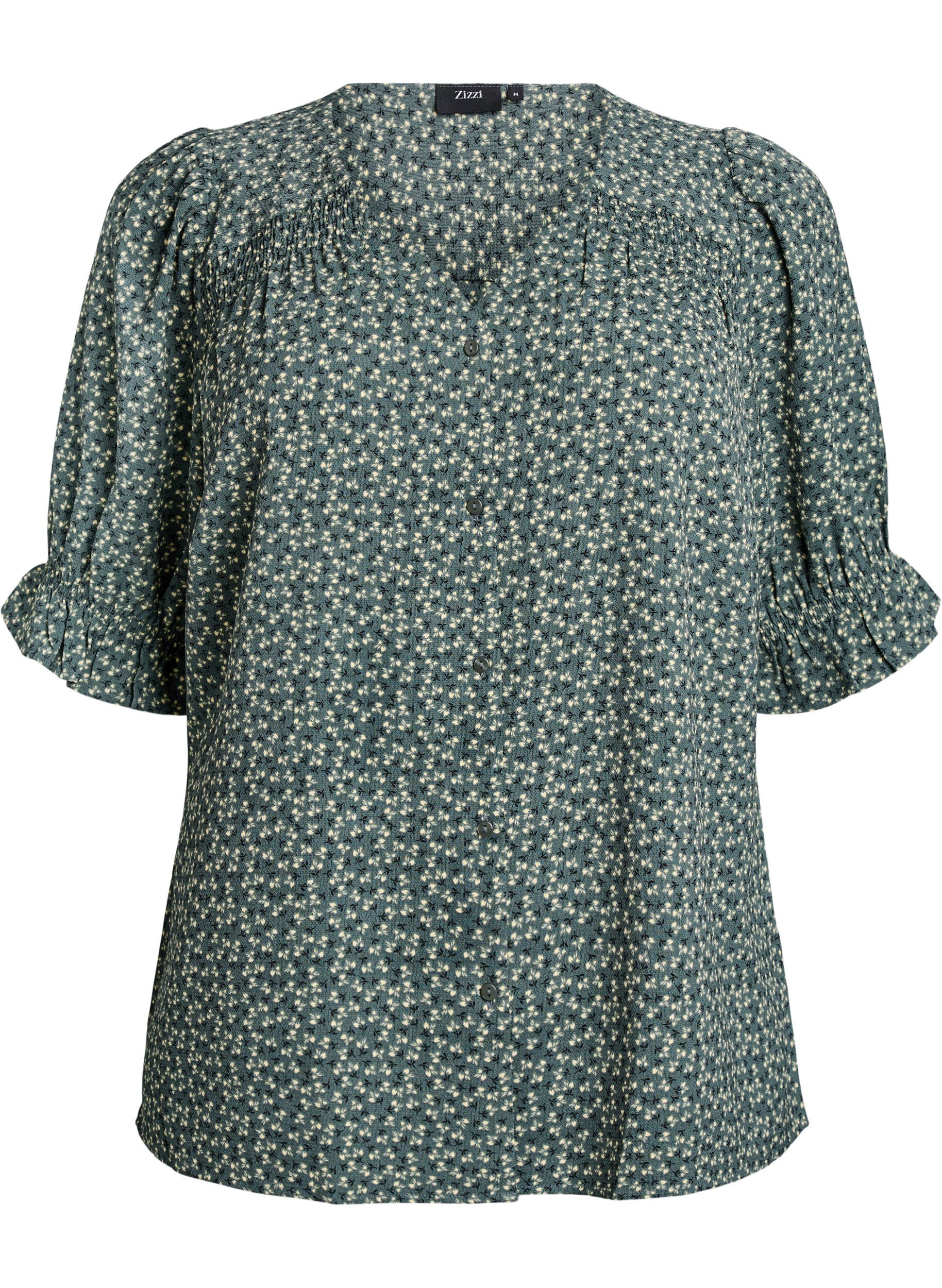 Zizzi Bluse mit 1/2 &Auml;rmeln, Gr&uuml;n, Packshot image number 0