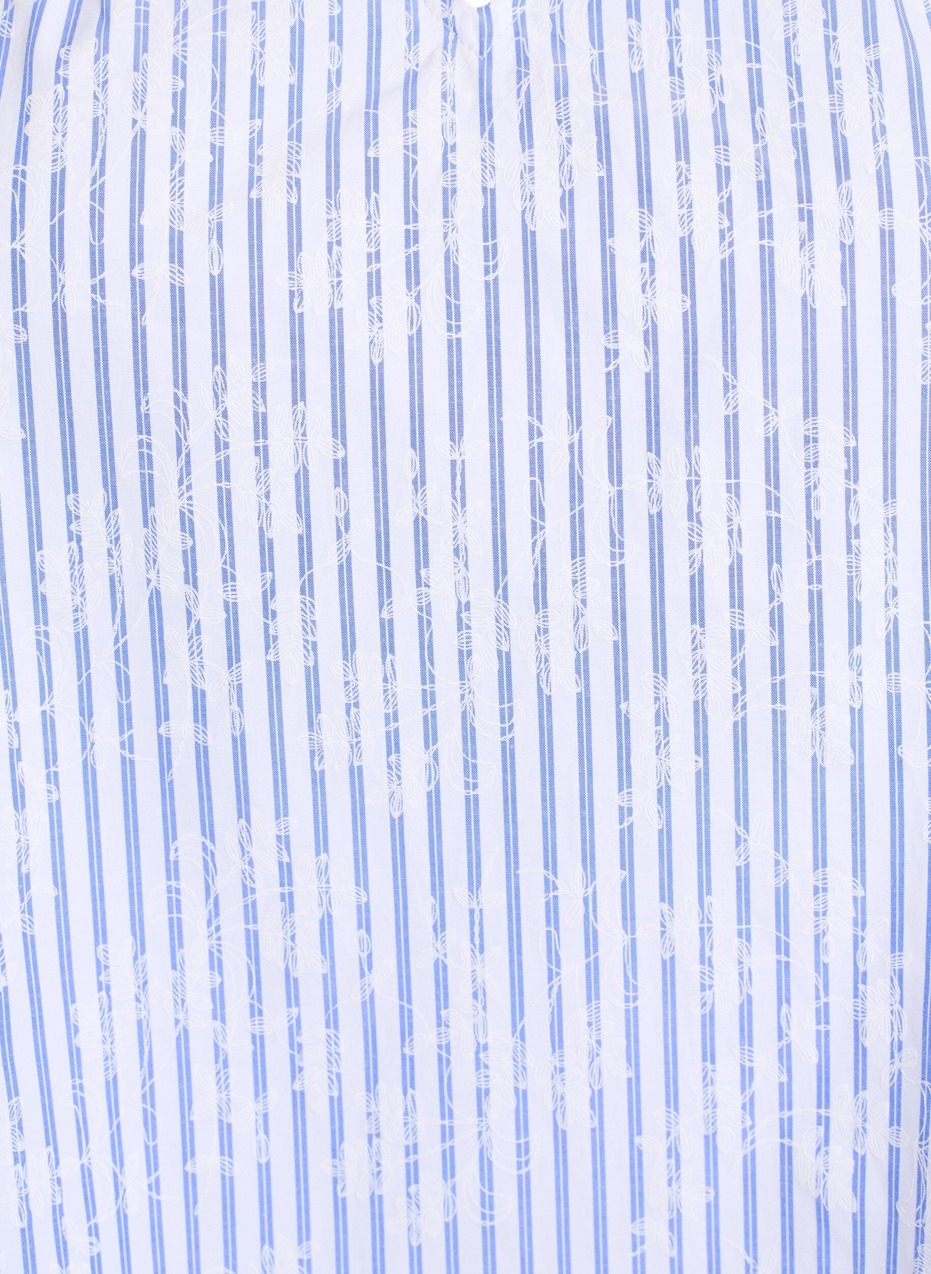 Zizzi &Auml;rmellose Bluse mit Streifen und Blumendruck, Blau, Packshot image number 2