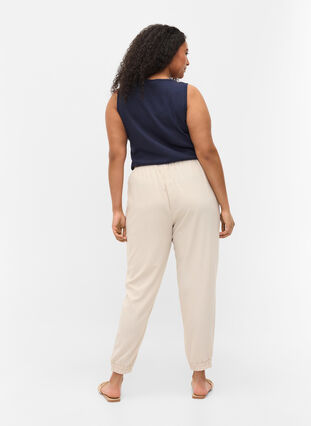 Hosen mit Taschen und elastischem Bündchen, Warm Sand, Model image number 1