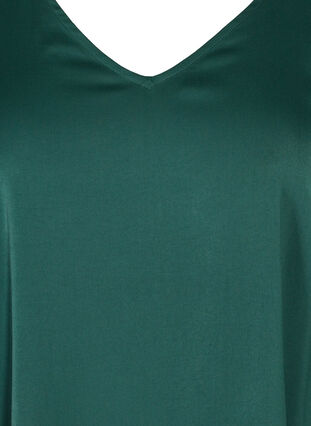Einfarbige Bluse mit 3/4-Ärmeln und V-Ausschnitt, Pine Grove, Packshot image number 2