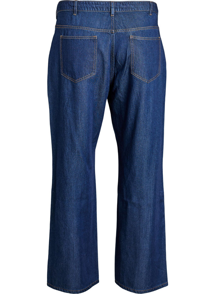 Wide Leg Jeans mit Bindeg&uuml;rtel und hoher Taille, Blau, Packshot image number 1