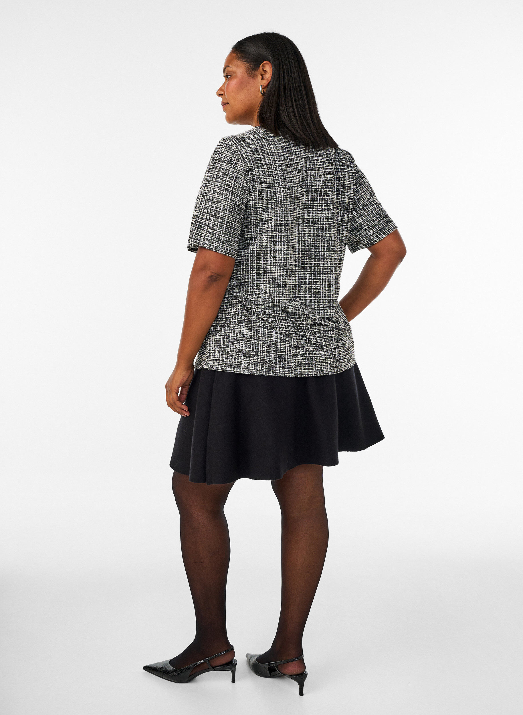 ZizziBluse aus Webstoff mit Knopfdetail, Vanille, Model image number 2