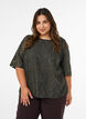 Jacquardbluse mit funkelnden Details und Puff&auml;rmeln, Gr&uuml;n, Model image number 0