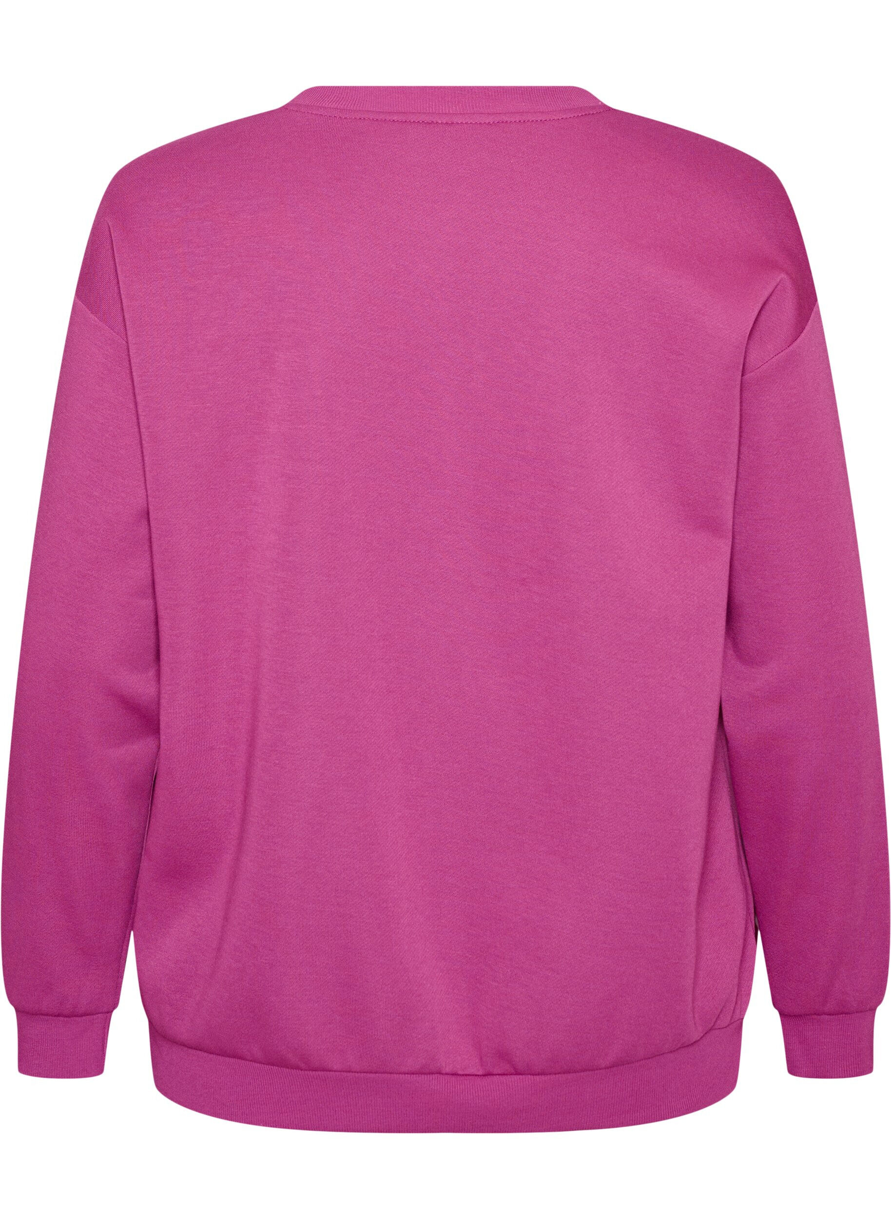 ZizziSweatshirt mit Textprint, Lila, Packshot image number 1
