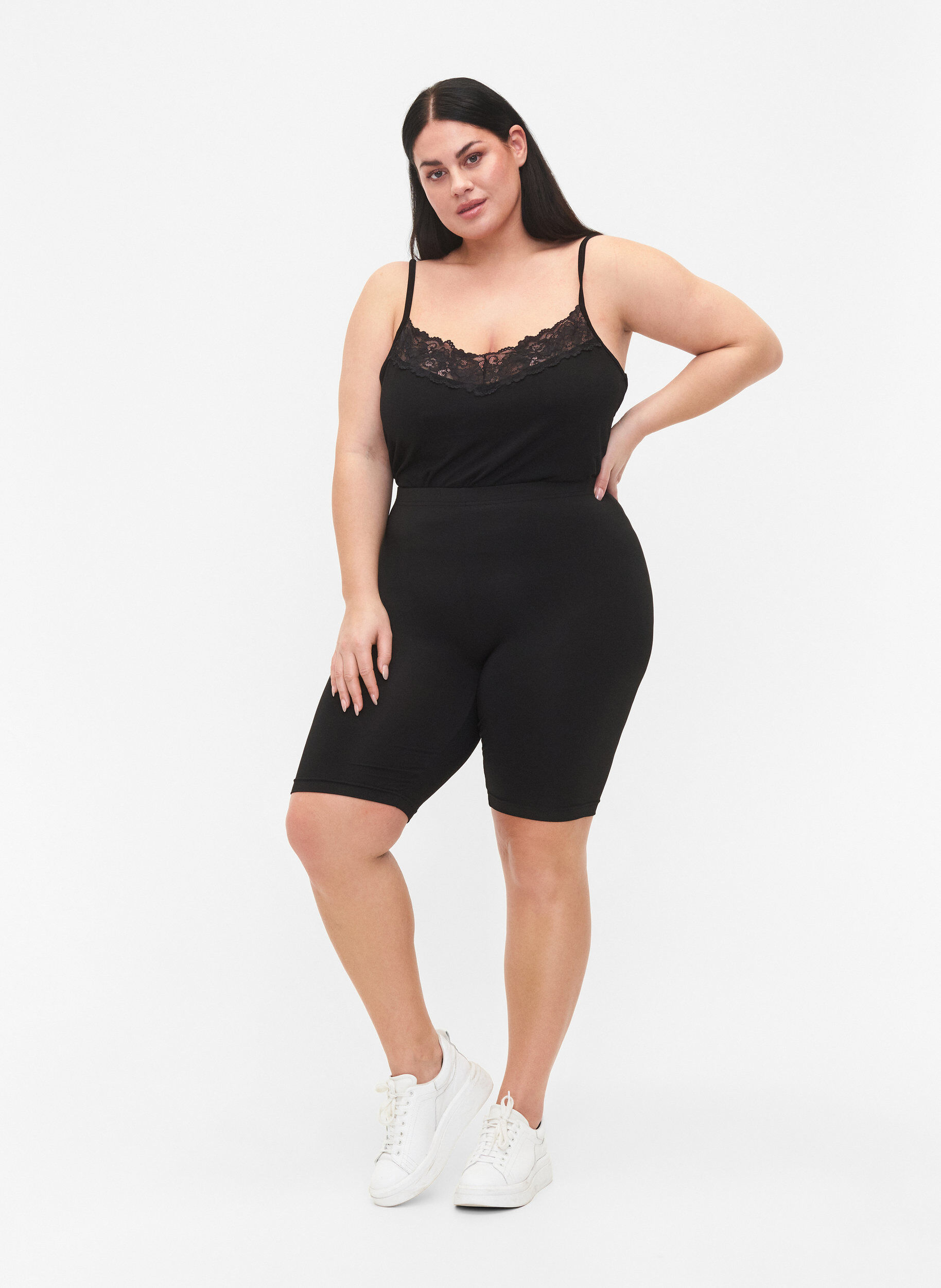 Zizzi 2er-Pack Radlershorts, Schwarz, Model image number 1