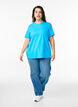 Basic-T-Shirt aus Baumwolle mit Rundhalsausschnitt, Blau, Model image number 1