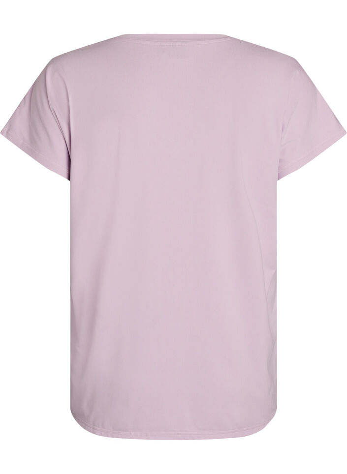 Lockeres Trainings-T-Shirt mit V-Ausschnitt, lila, Packshot image number 1
