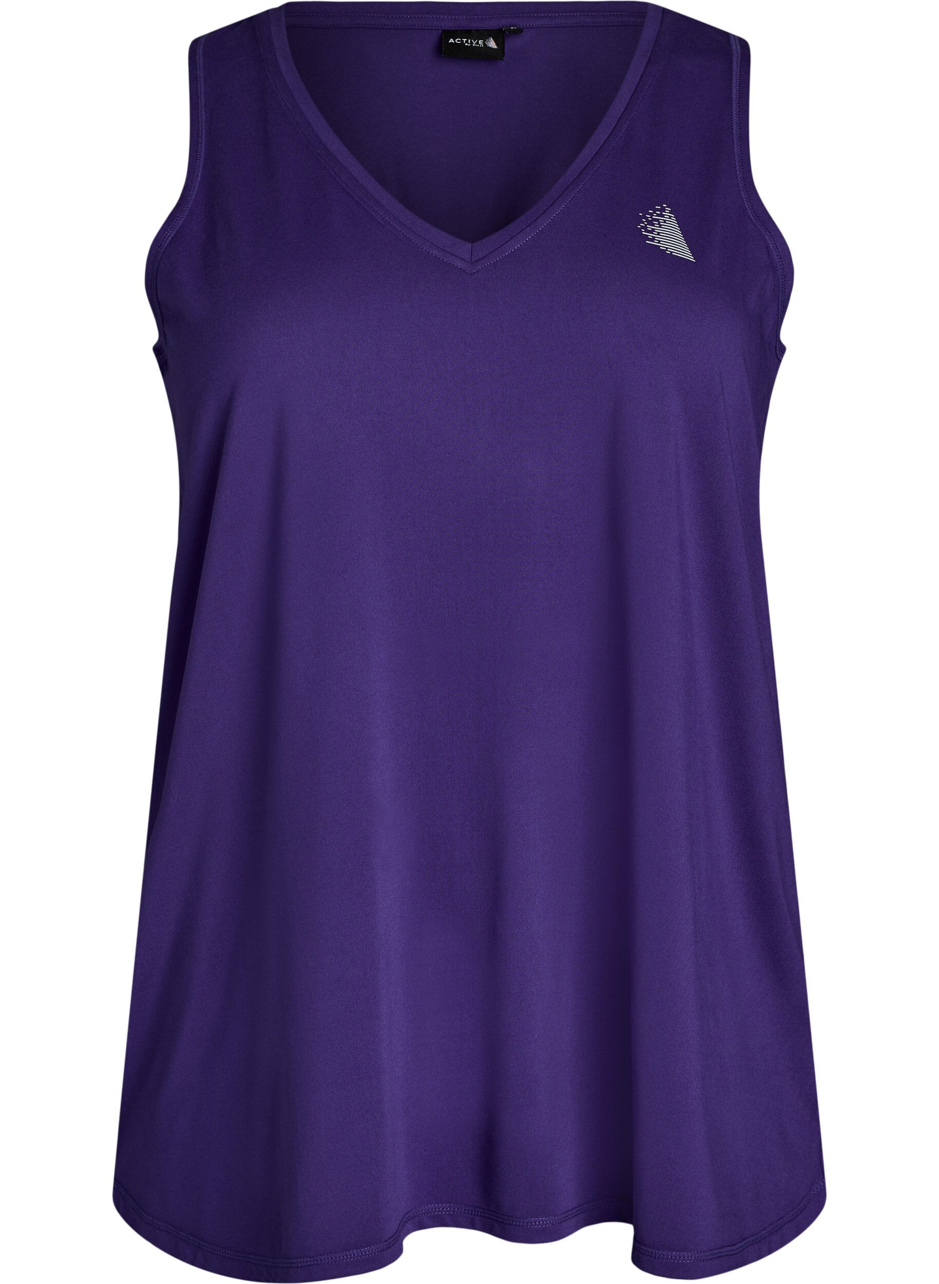 Zizzi Trainingstop mit V-Ausschnitt, Purple, Packshot image number 0