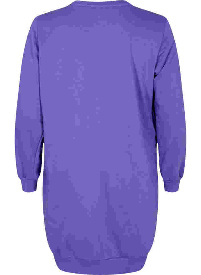 Pulloverkleid aus Baumwolle mit Textdruck, Purple Corallites, Packshot image number 1