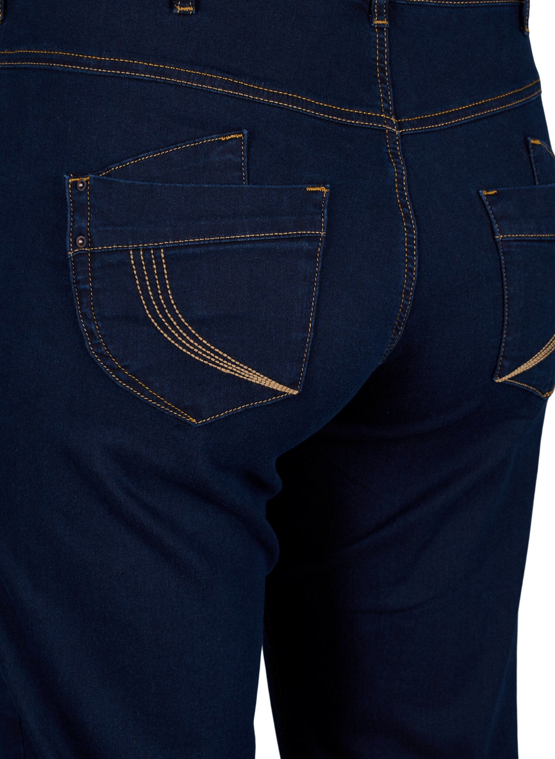 Zizzi Gemma Jeans in Regular Fit mit hohem Bund, Blau, Packshot image number 3