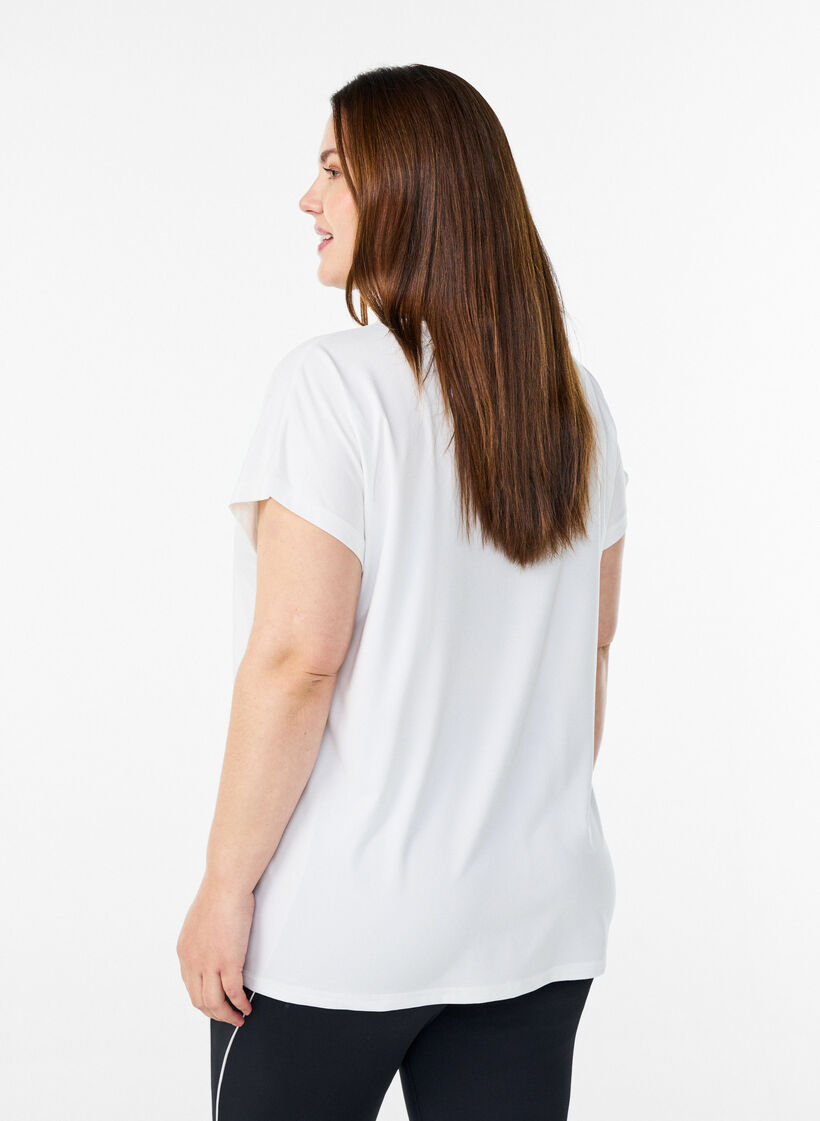 Einfarbiges Trainings-T-Shirt, Wei&szlig;, Model image number 2