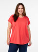 Kurz&auml;rmliges T-Shirt aus einer Baumwollmischung, Rot, Model image number 0