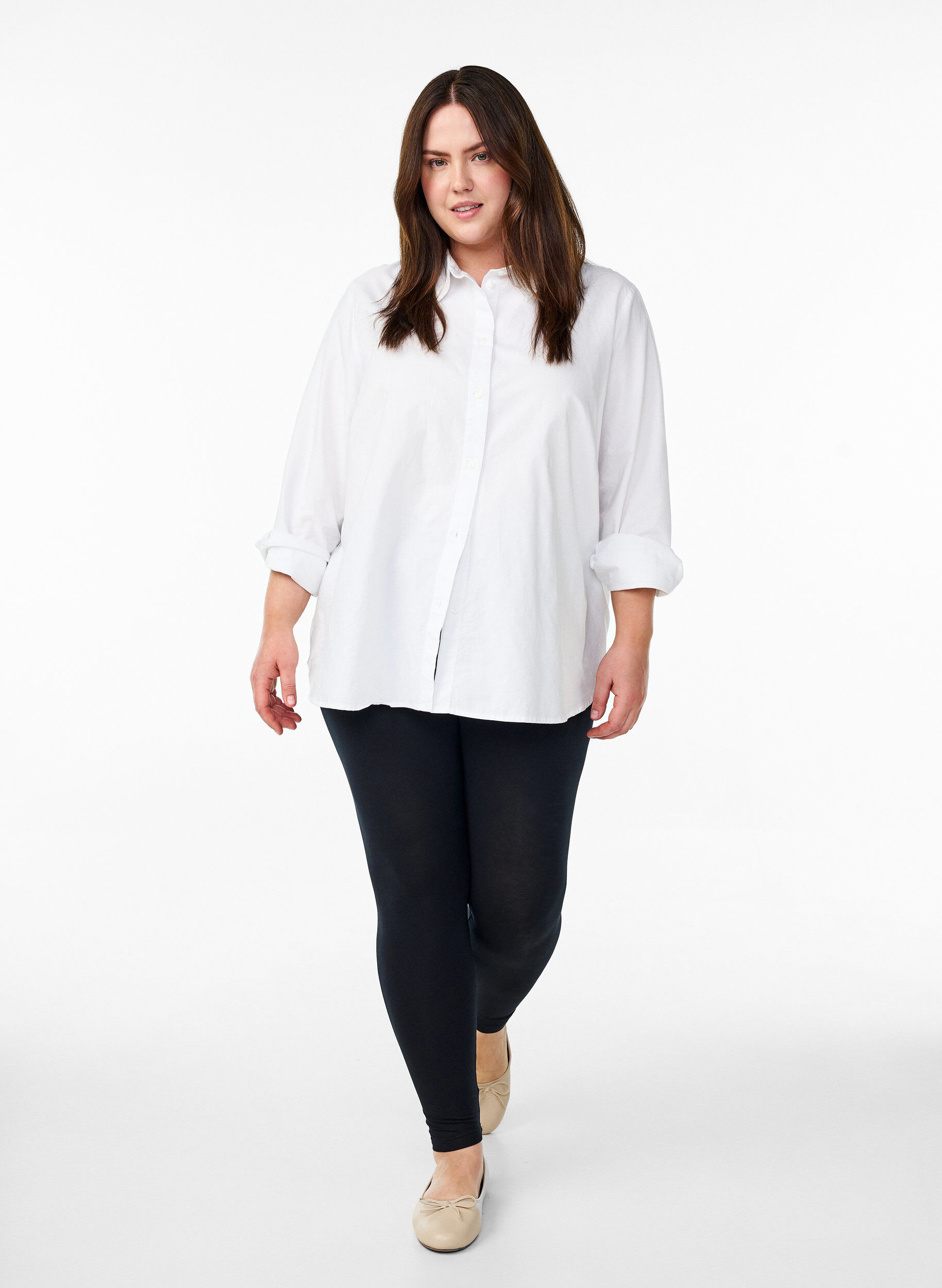 ZizziBasic-Leggings mit extra L&auml;nge, Schwarz, Model image number 1